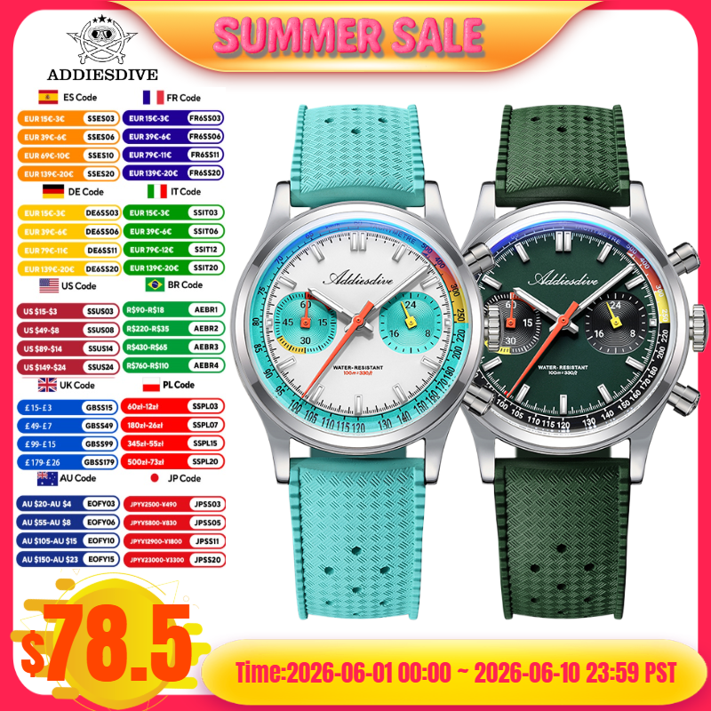 ADDIESDIVE 2025 NEW TOP 38mm M - огляд і ціна Rubber Strap Diver