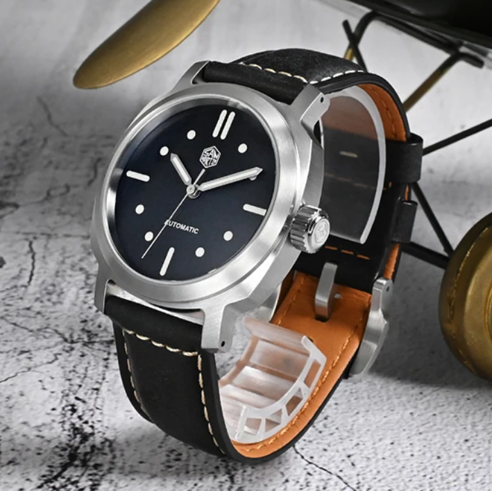 San Martin Mens Pilot Watches  - огляд і ціна Leather Strap Quick Release
