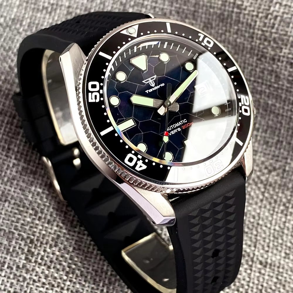 Tandorio 42.5mm Japan NH35A Au - огляд і ціна Rubber Strap Diver