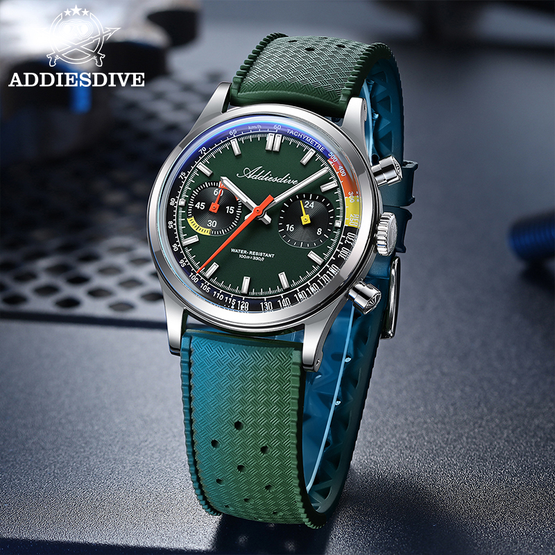 ADDIESDIVE Chronograph VK64 Wa - огляд і ціна Rubber Strap Diver