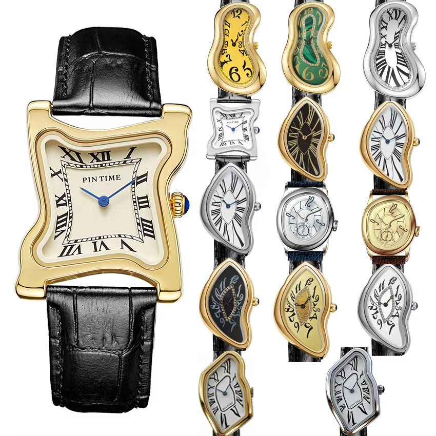 Surrealist Art Melting Clock W - огляд і ціна Leather Watch Band Men