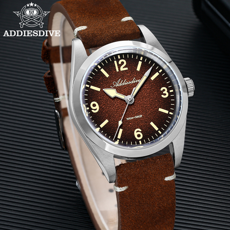 ADDIESDIVE Japan 2035 Super Lu - огляд і ціна Suede Strap Watch