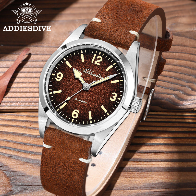 ADDIESDIVE Japan 2035 Super Lu - огляд і ціна Suede Strap Watch