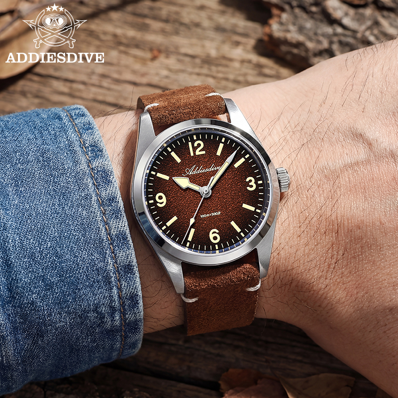 ADDIESDIVE Japan 2035 Super Lu - огляд і ціна Suede Strap Watch