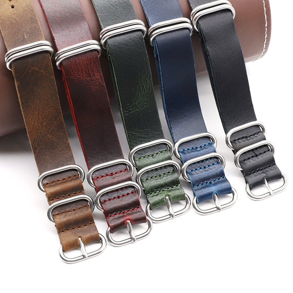 Genuine Leather Watch Band 18m - огляд і ціна Nato Strap Nylon
