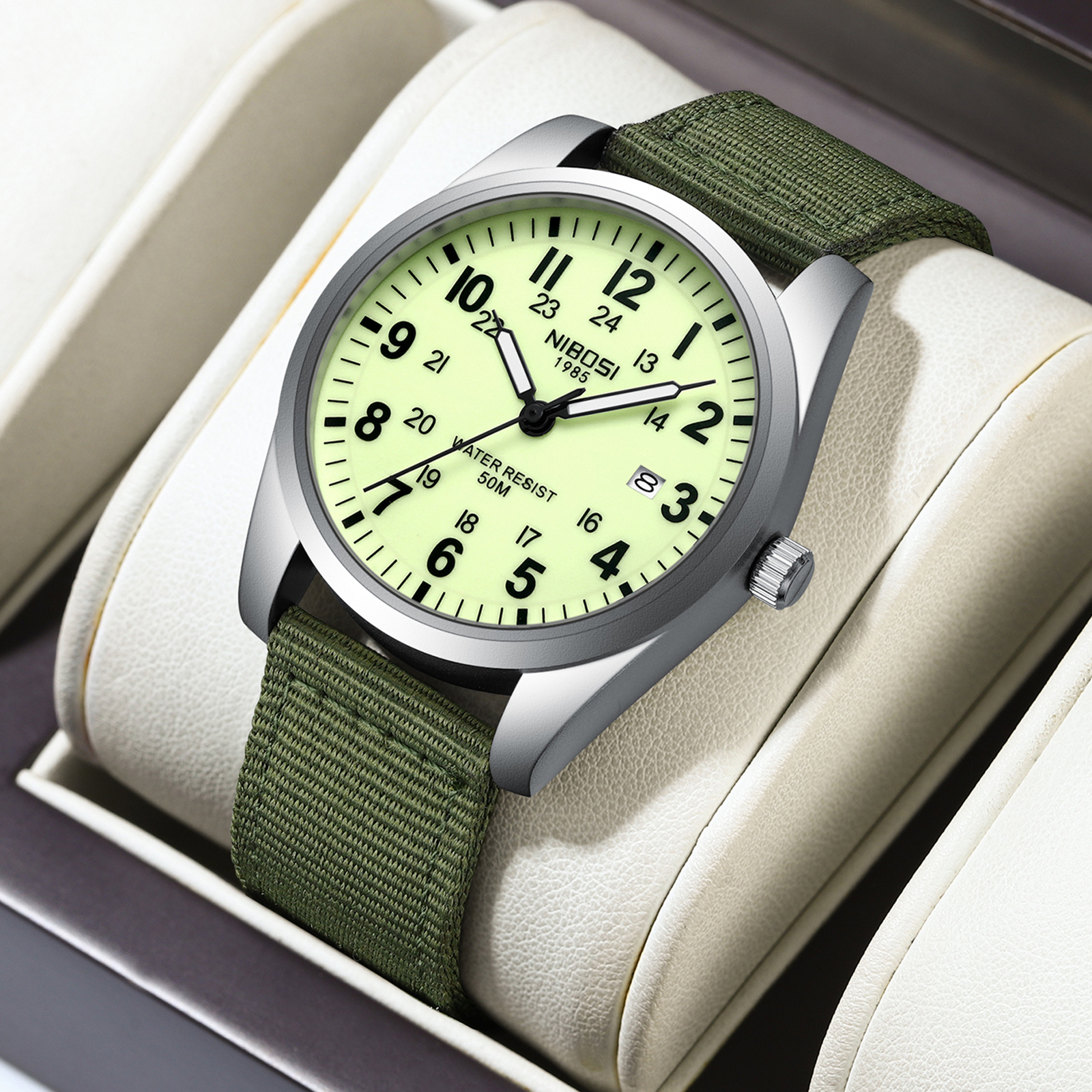 NIBOSI Mens Watches Analog Mil - огляд і ціна Tropic Strap Vintage