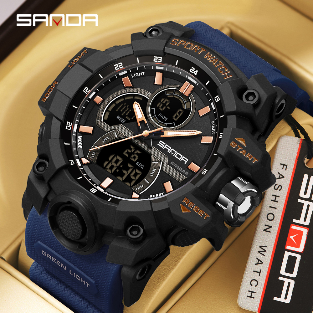 SANDA 6198 Men's Electronic Wa - огляд і ціна Rubber Strap Diver