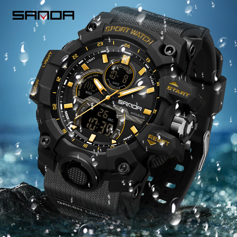 SANDA 6198 Men's Electronic Wa - огляд і ціна Rubber Strap Diver