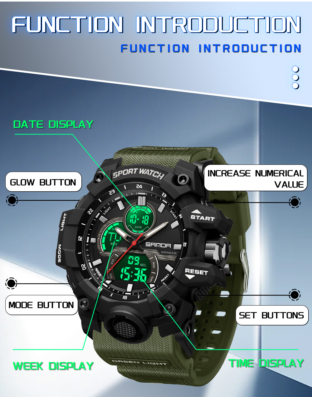 SANDA 6198 Men's Electronic Wa - огляд і ціна Rubber Strap Diver