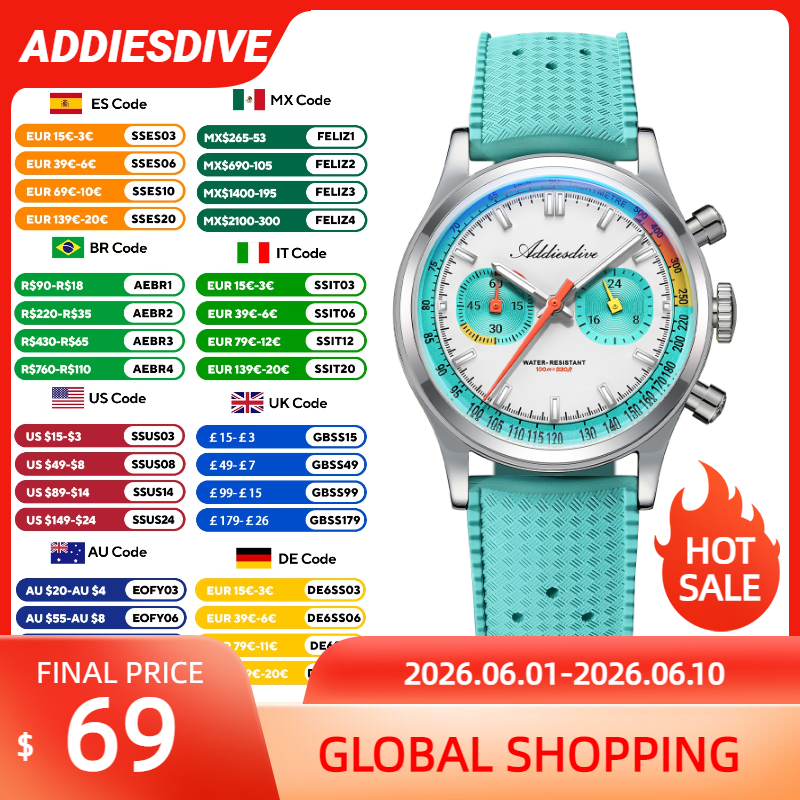 ADDIESDIVE NEW Multifunction C - огляд і ціна Rubber Strap Diver