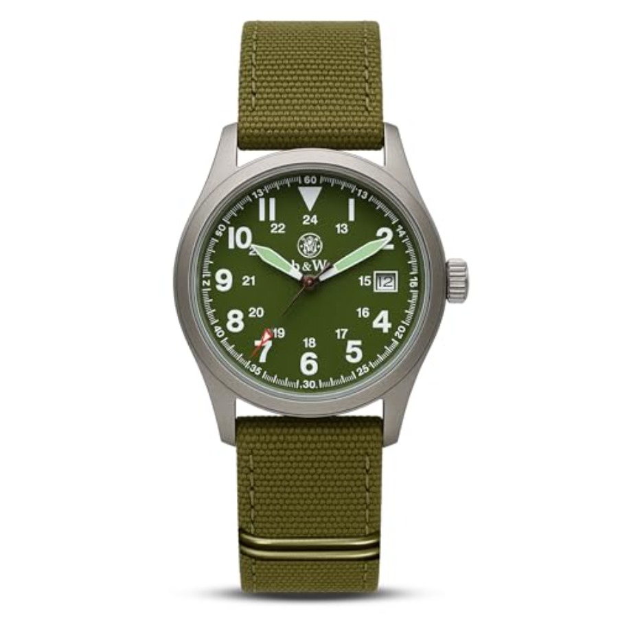 Men's Military Watch, 3 Interc - огляд і ціна Canvas Strap Watch