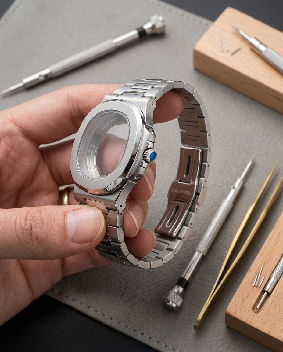 40mm Nautilus Watch Case Mod K - огляд і ціна Butterfly Clasp Deployant