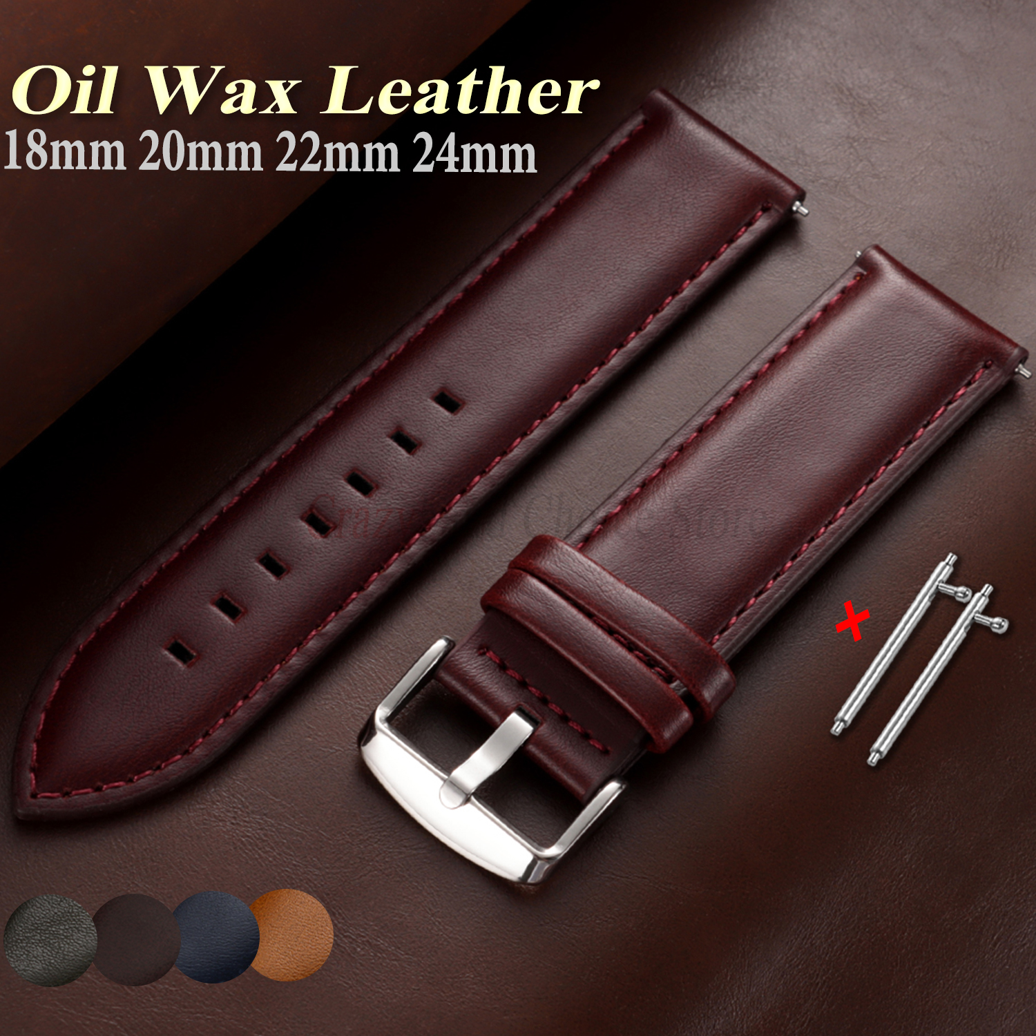 Oil Wax Cowhide Watch Band 18m - огляд і ціна Leather Strap Quick Release