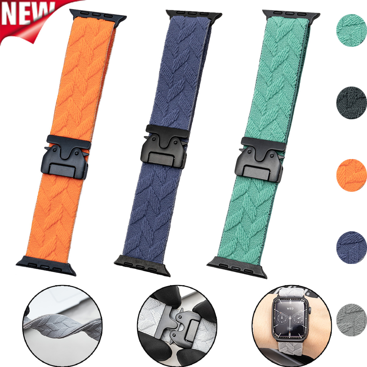 nylon strap for iwatch 10 9 8  - огляд і ціна Parachute Strap Elastic