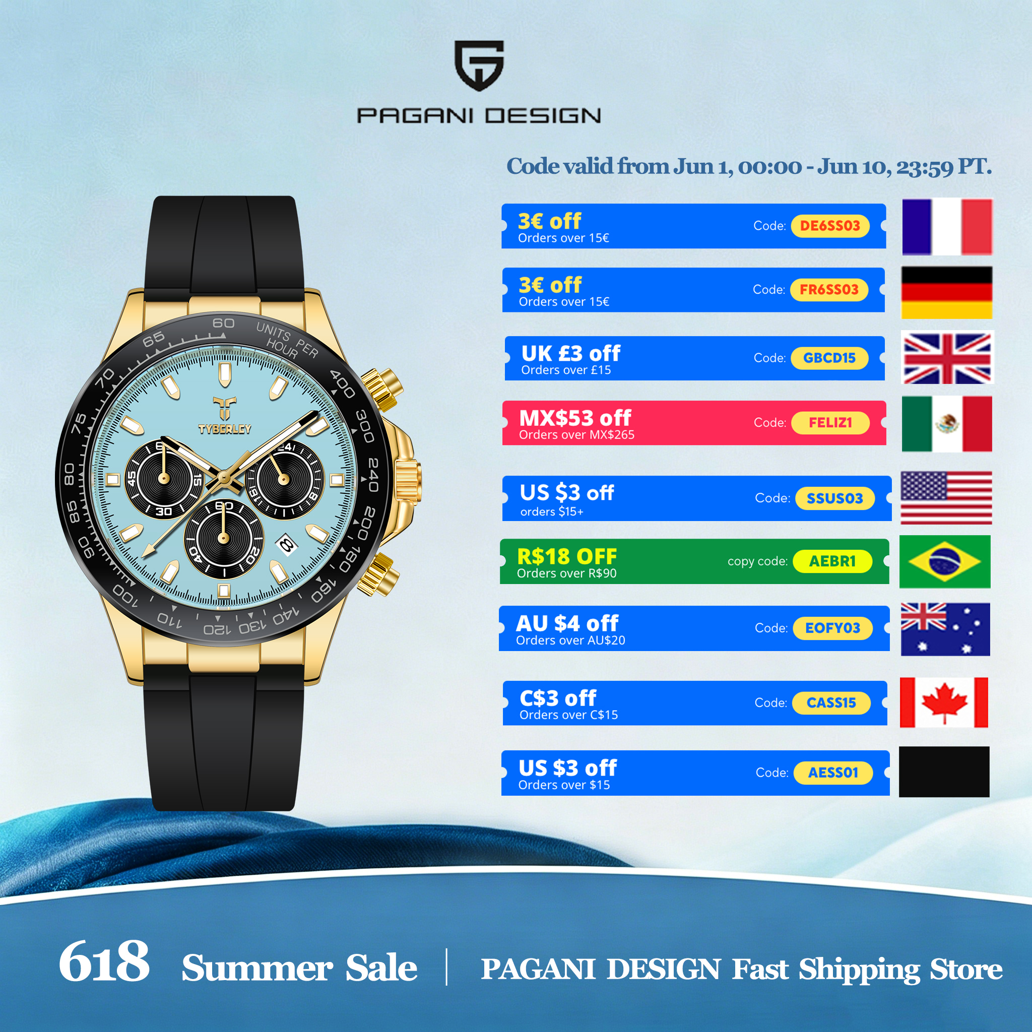 TYBERLEY Sophisticated Eleganc - огляд і ціна Rubber Strap Diver